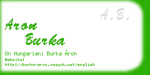 aron burka business card
