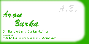 aron burka business card